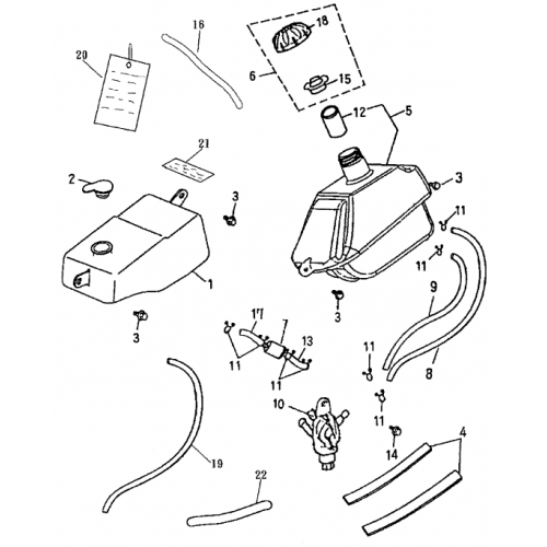 Fuel Tank | Oil Tank (Bombardier Mini DS 90 2T)