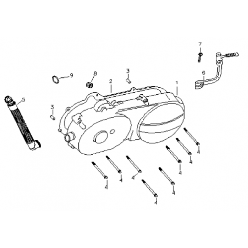 Crankcase Cover - Left (Bombardier Mini DS 90 4T)