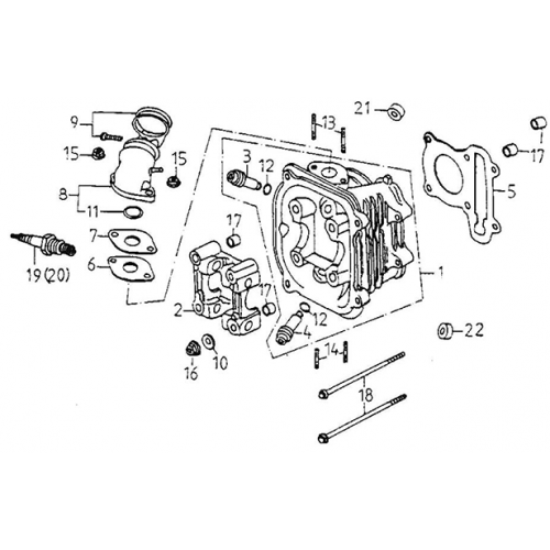 Cylinder Head (Adly GK-125 (BK-125) 2005)