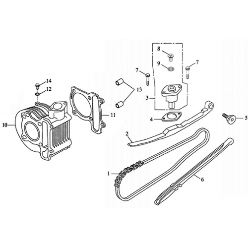 Cam Chain, Cylinder (Adly GK-125 (BK-125) 2005)