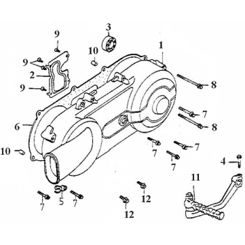 Left Crankcase Cover (Adly GK-125 2009)