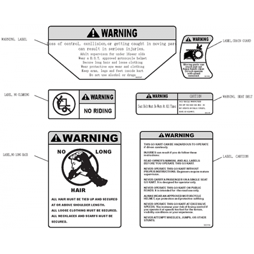 Warning Stickers (Kasea Adventure Buggy 150) Warning Stickers (Kasea Adventure Buggy 150)