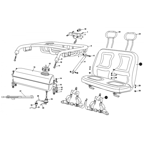Rear Cargo Rack | Seat | Belt (Kasea LM150IIR 2003)