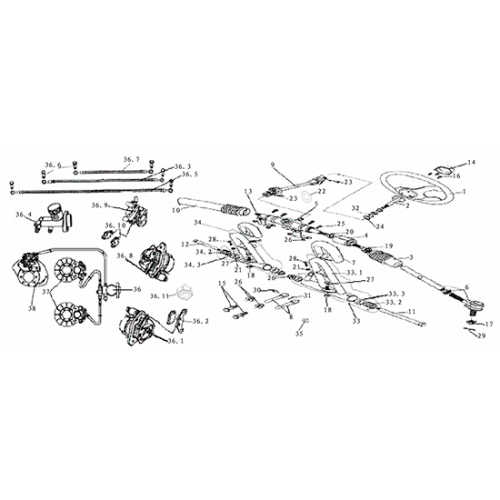 Steering Shaft Assembly (Dazon Raider 250D 2006 and Earlier)