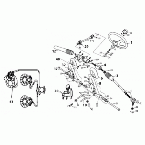 Controls/Steering Shaft (Dazon Raider 150 2005 and Older)