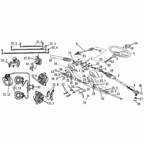 Controls/Steering Shaft (Dazon Raider 150 2006 and Earlier)