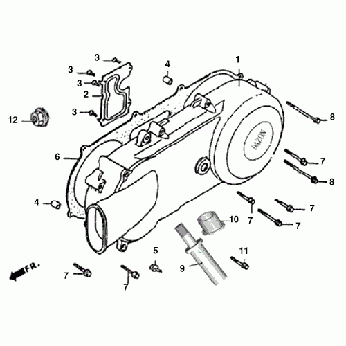 Left Crankcase Cover (Dazon Raider 150 2005 and Older)