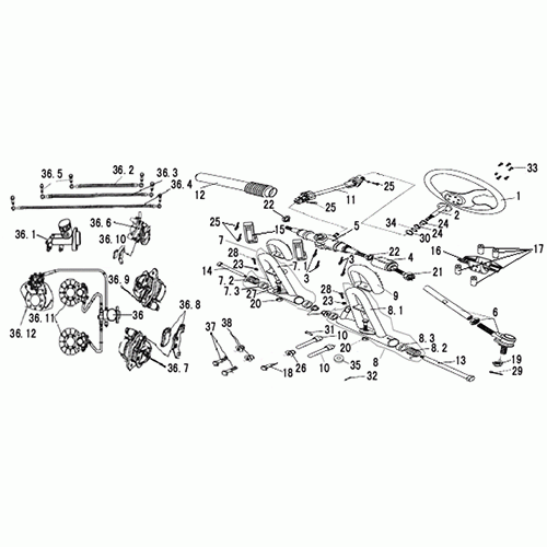 Steering Shaft Ass'y (Dazon Raider 250S 2006 and Earlier)