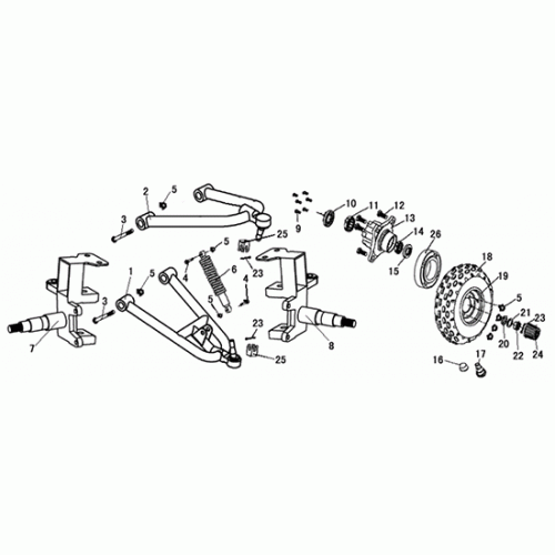 Front Wheel Ass'y (Dazon Raider 250S 2006 and Earlier)