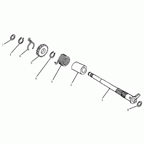 Kick Starter Spindle (Dazon Raider 90 2005 and Older) Kick Starter Spindle (Dazon Raider 90 2005 and Older)