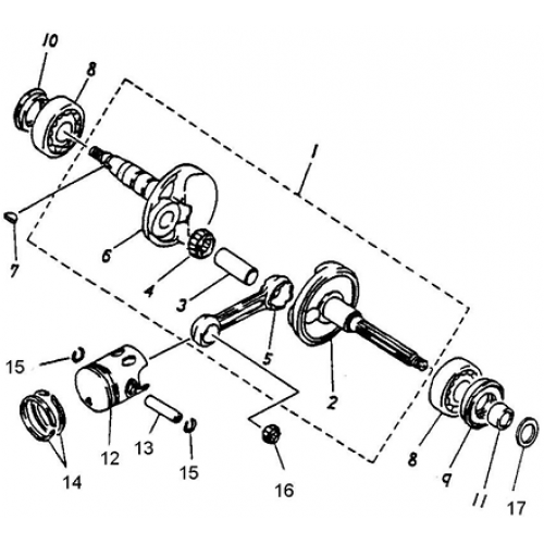Crankshaft, Piston (Lambretta UNO50) Crankshaft, Piston (Lambretta UNO50)