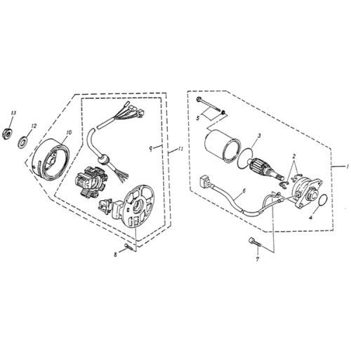 Generator, Starting Motor (Lambretta UNO50)
